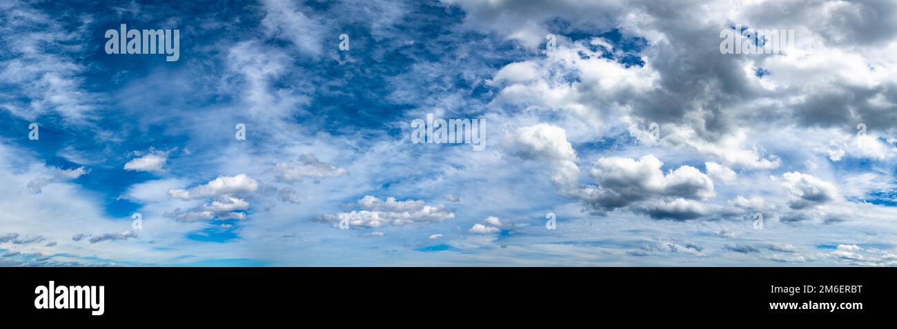 Highly detailed blue cloudy sky background Stock Photo