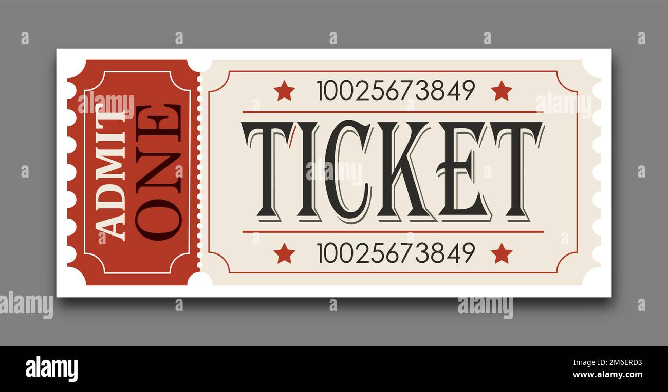 Ticket. Vector illustration for websites, applications, cinemas, clubs, mass events and creative design. Flat style Stock Vector