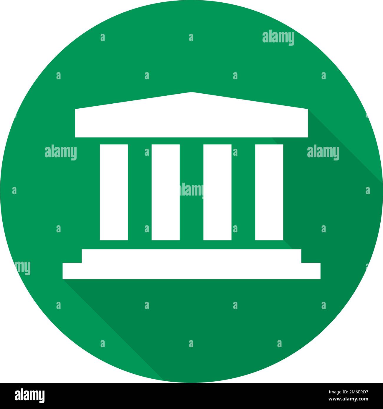 Round temple icon and shadow. Editable vector. Stock Vector
