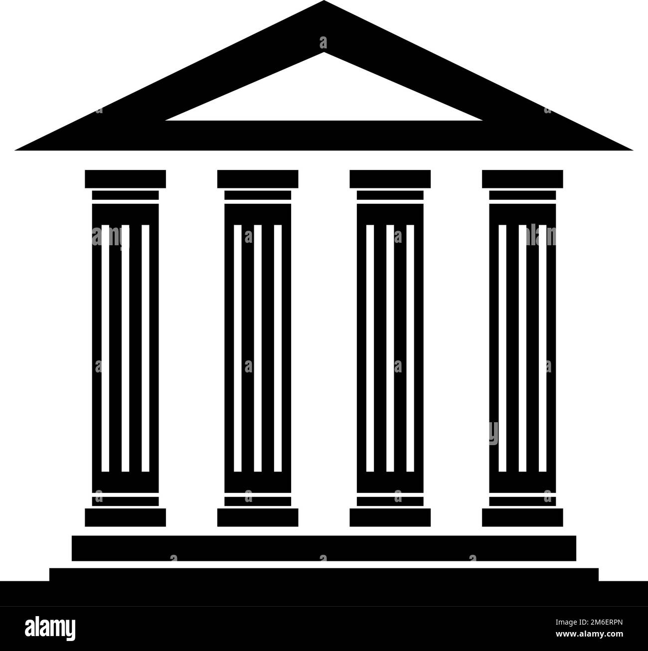 Government and ruin icon. Ancient architecture. Editable vector. Stock Vector