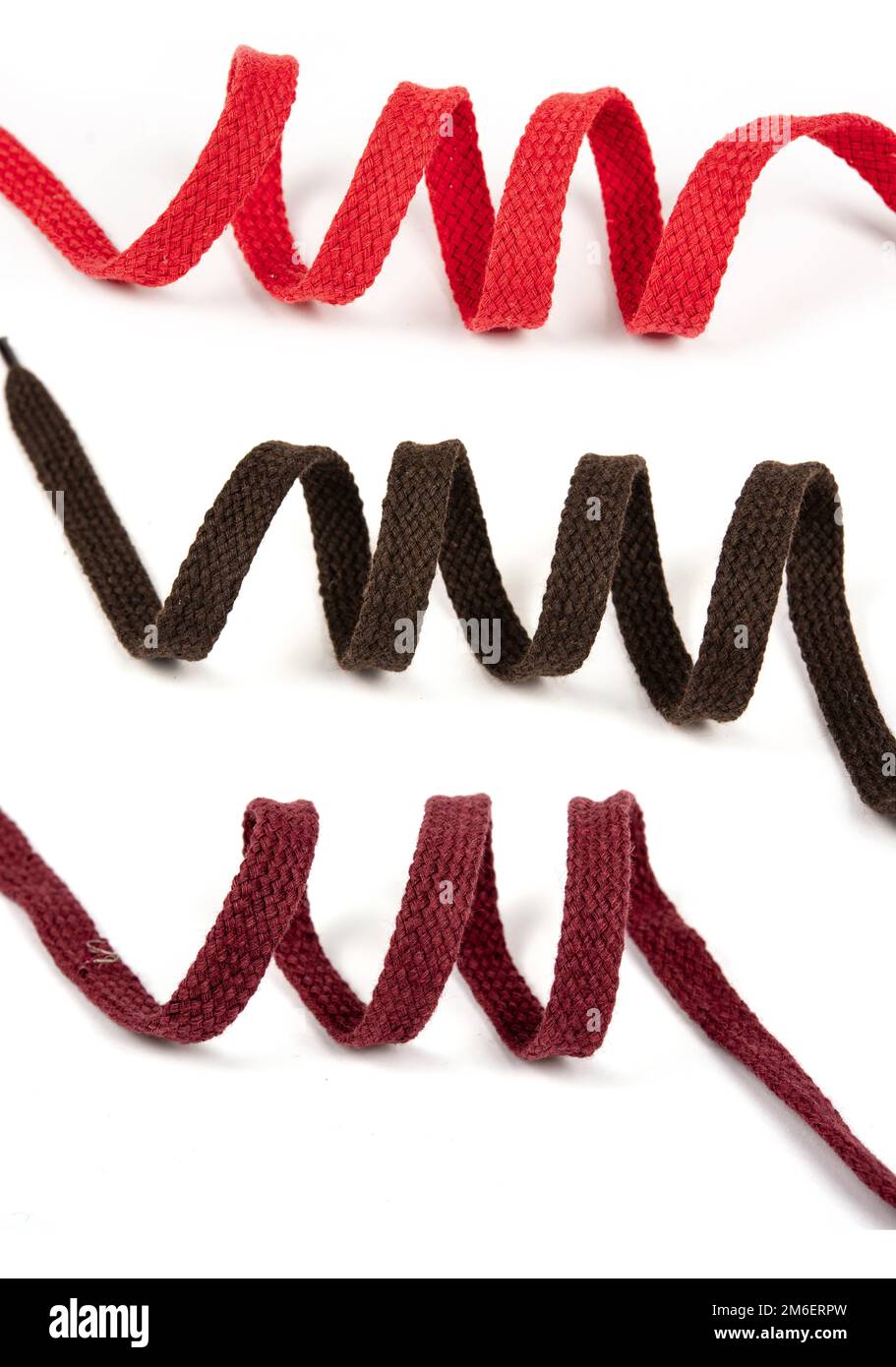 Red colorful curl spiral eco natural cotton flat cord lace bindweed ...