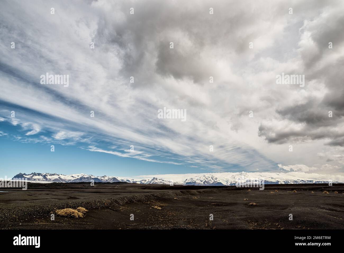 Desert and mountains in Iceland Stock Photo