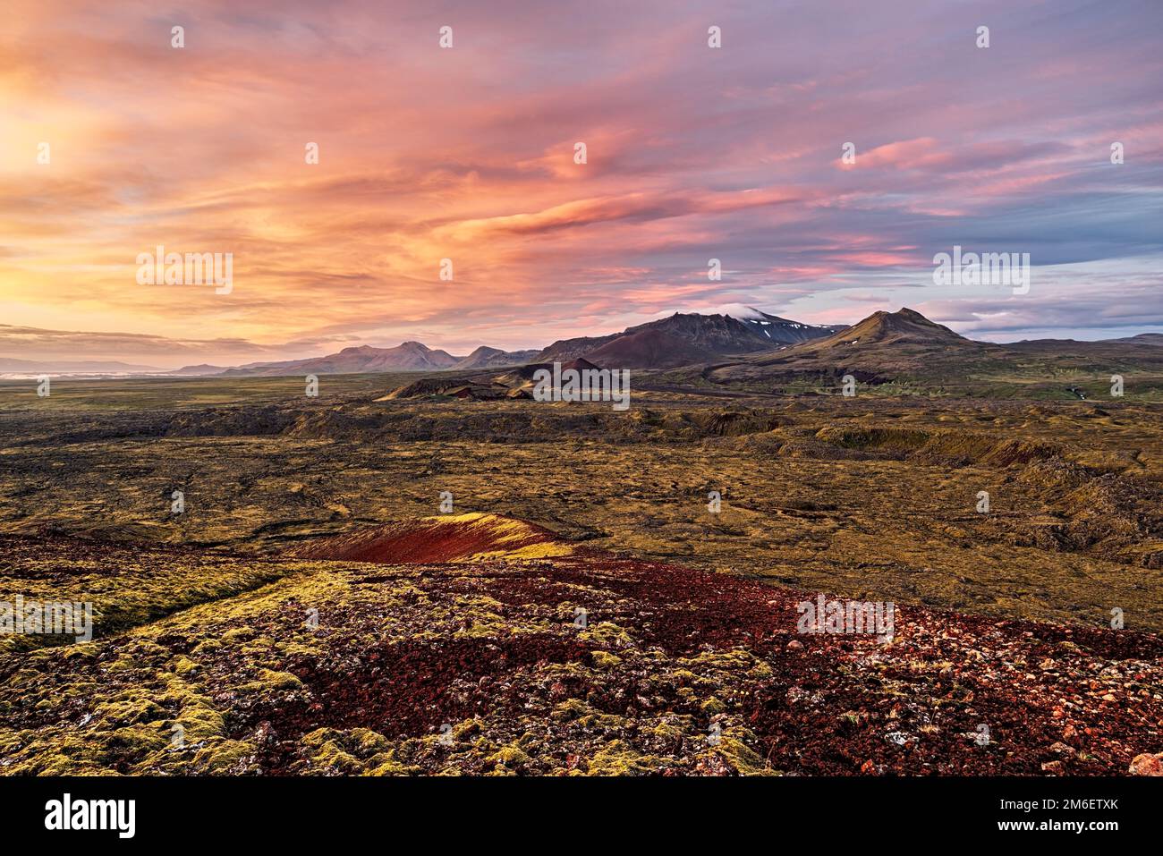 Grundarfjordur mountains at sunrise, Iceland Stock Photo