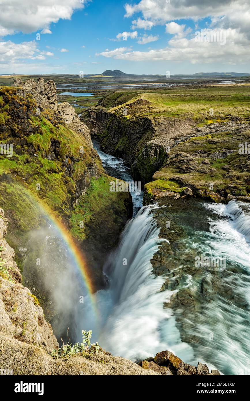 Huldufoss waterfall, Iceland Stock Photo