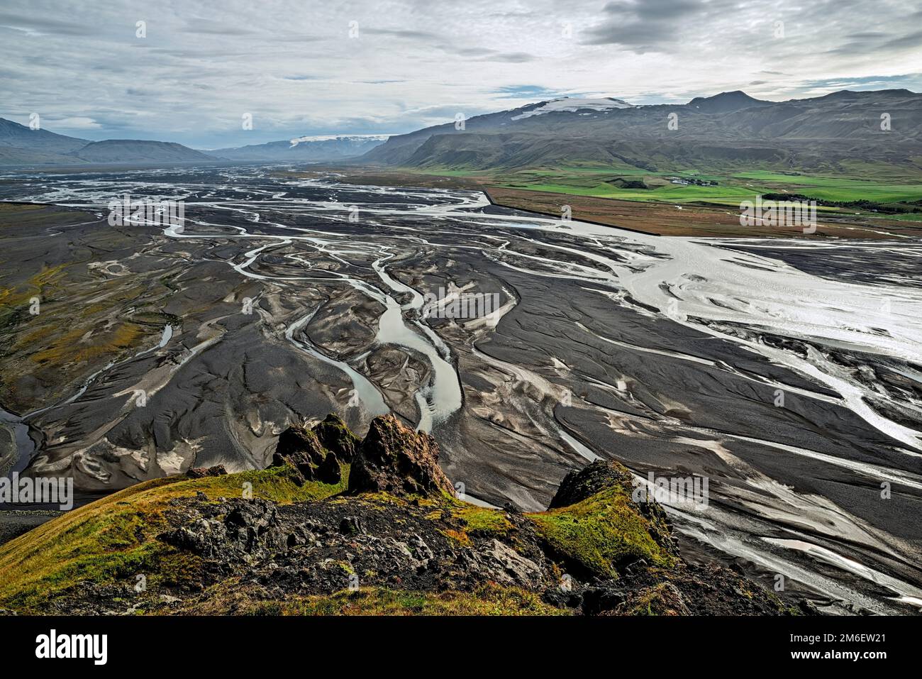Majestic river bed in Iceland Stock Photo