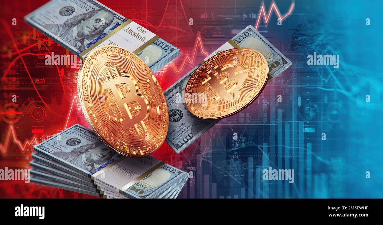 Economic stock market data and Bitcoin, economic charts and statistics  Stock Photo - Alamy