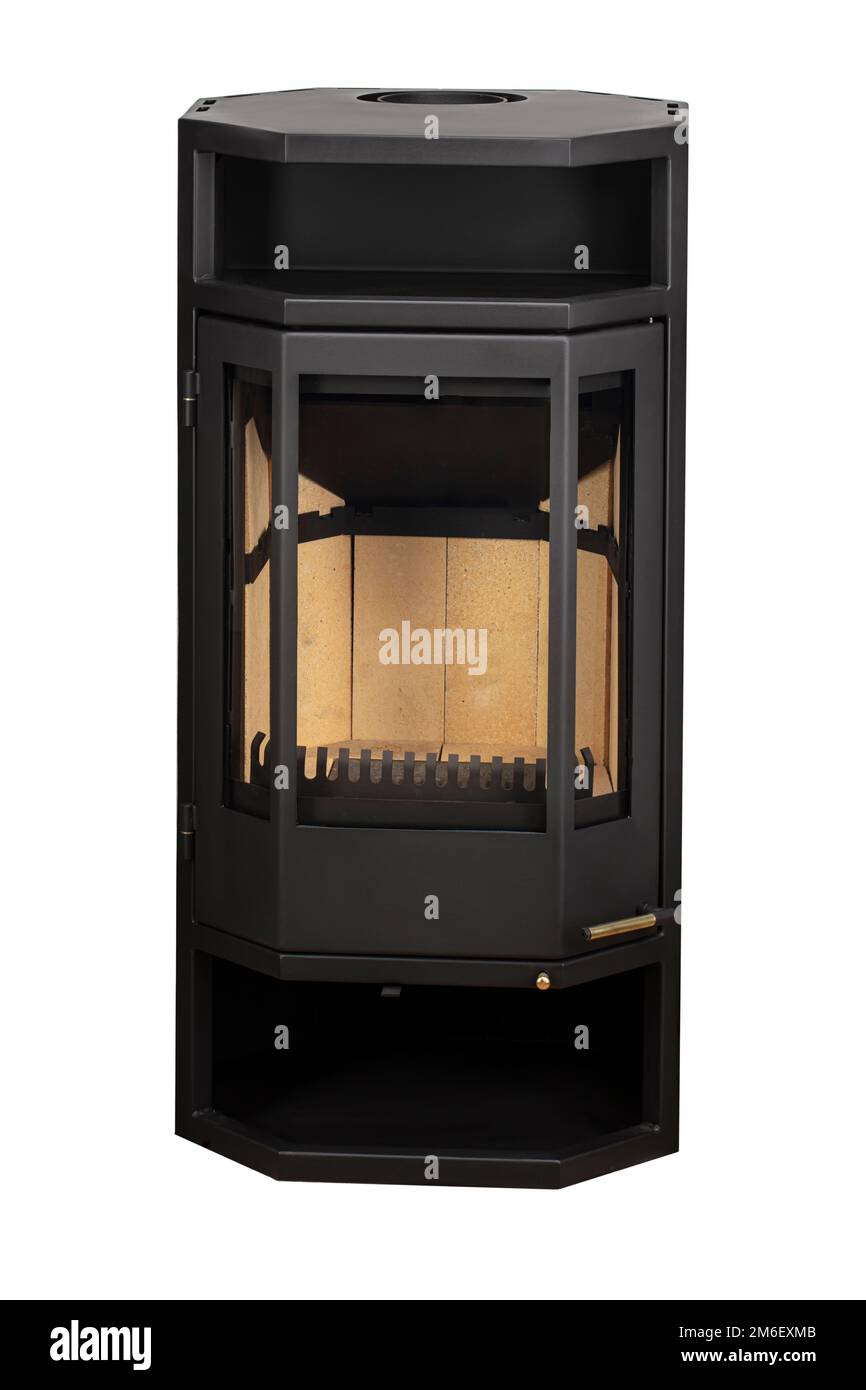 Modern fireplaces for heating from metal and heatresistant glass