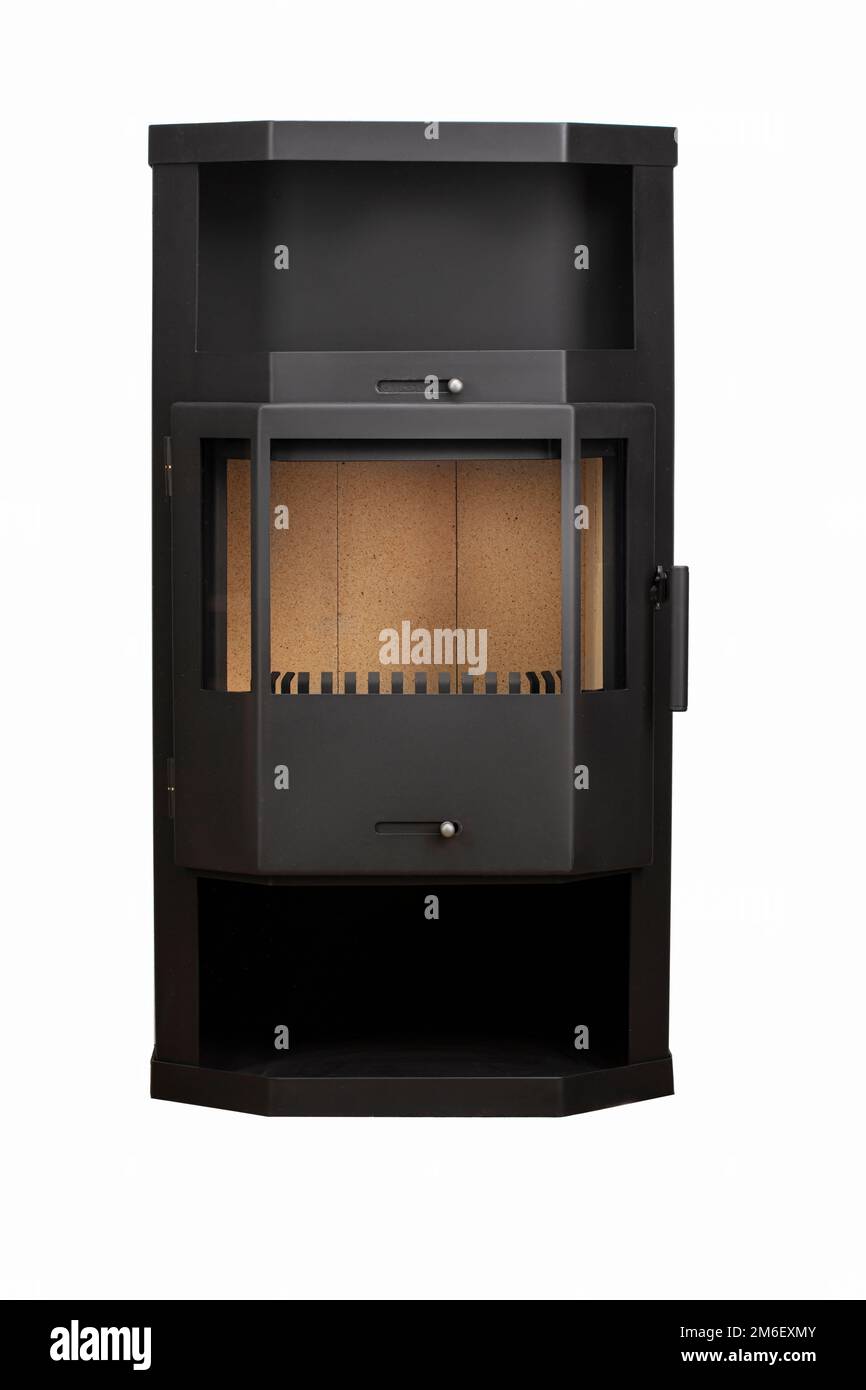 Modern fireplaces for heating from metal and heatresistant glass