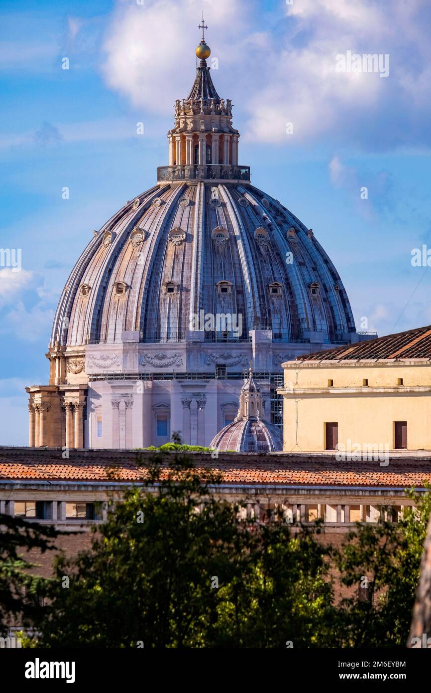 The Huge Dome of Saint Peter Basilica - Rome, Italy Stock Photo