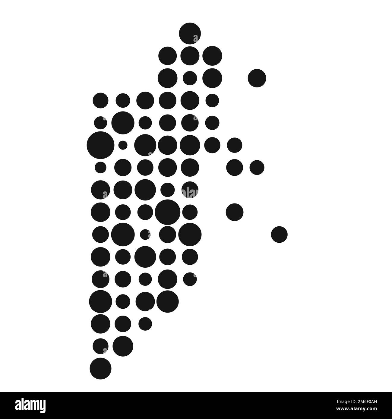 Belize Map Silhouette Pixelated generative pattern illustration Stock ...