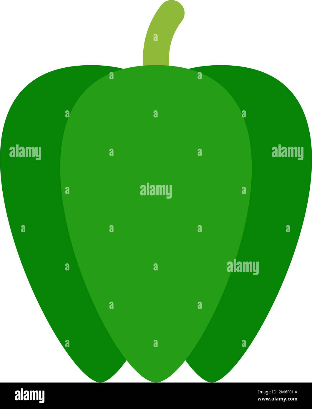 Green bell pepper icon. Green vegetable. Editable vector. Stock Vector