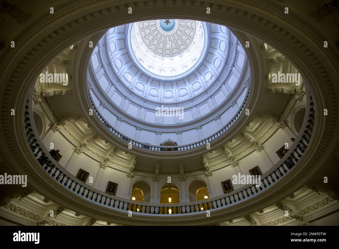 Spring, 2016 - Austin, Texas, USA - Texas State Capitol Building. The circular domed congressional corridors of Texas Stock Photo