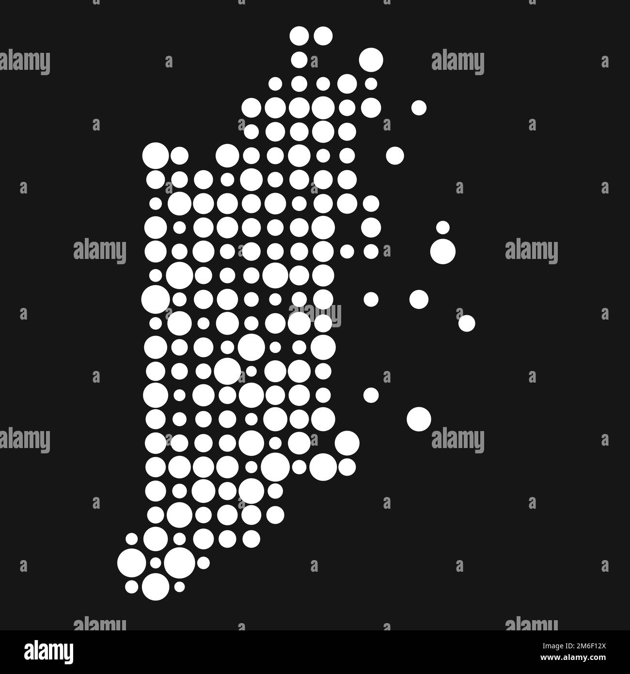 Belize Map Silhouette Pixelated generative pattern illustration Stock ...