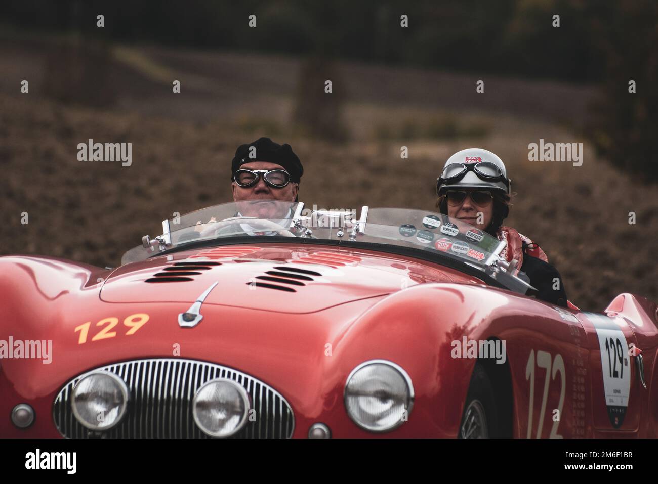 CISITALIA 202 SMM SPIDER NUVOLARI 1947 on an old racing car in rally Mille Miglia 2020 the famous italian historical race (1927- Stock Photo