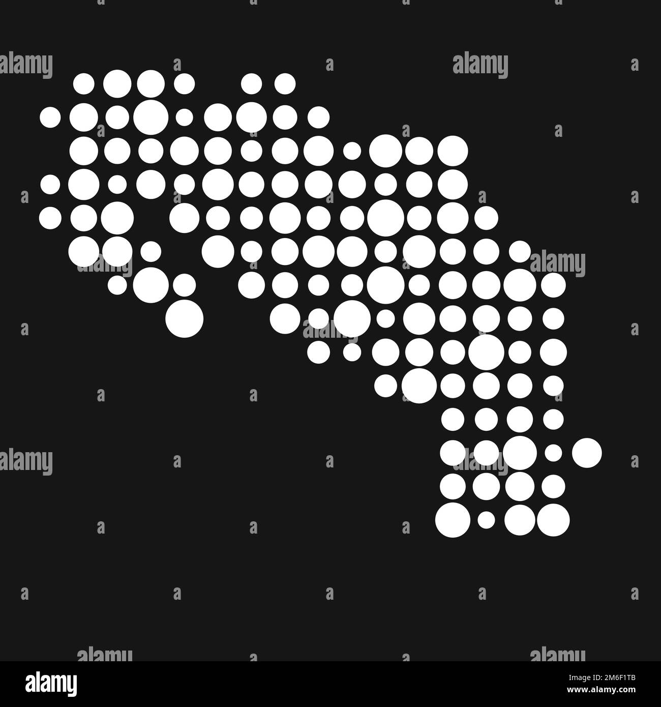 Costa rica Map Silhouette Pixelated generative pattern illustration