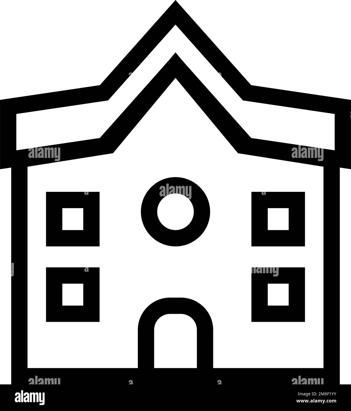 Simple school icon. School building. Editable vector. Stock Vector