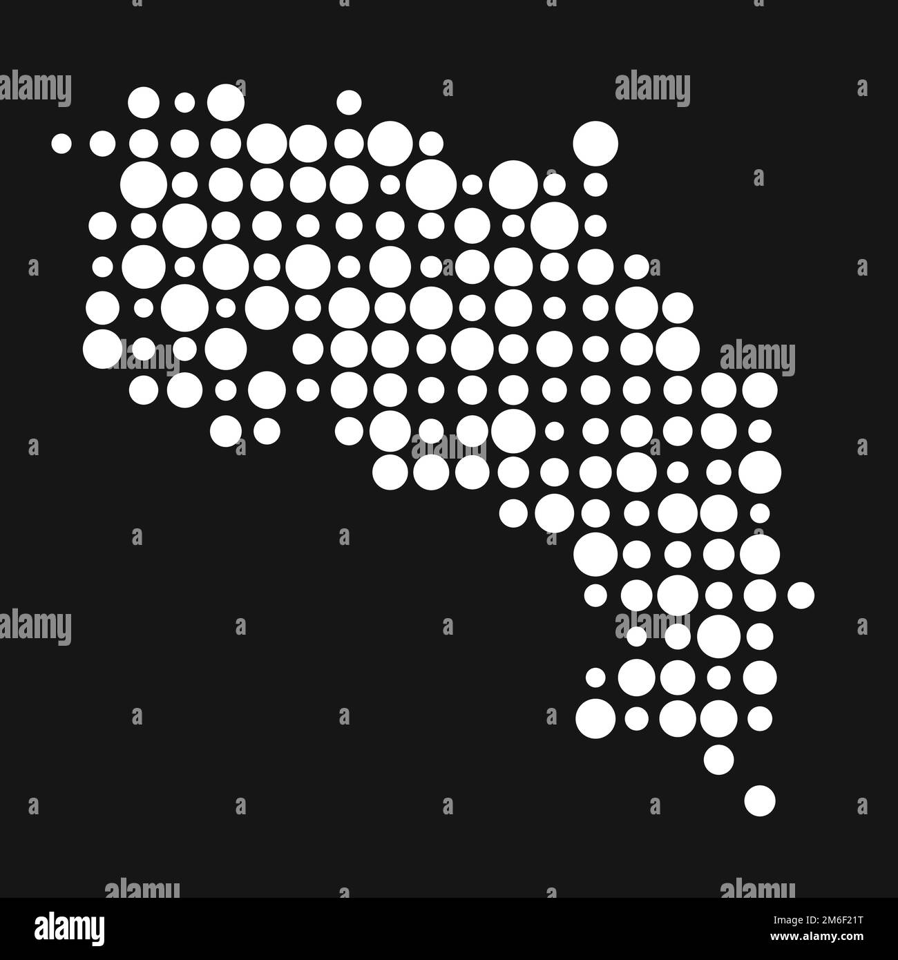 Costa rica Map Silhouette Pixelated generative pattern illustration