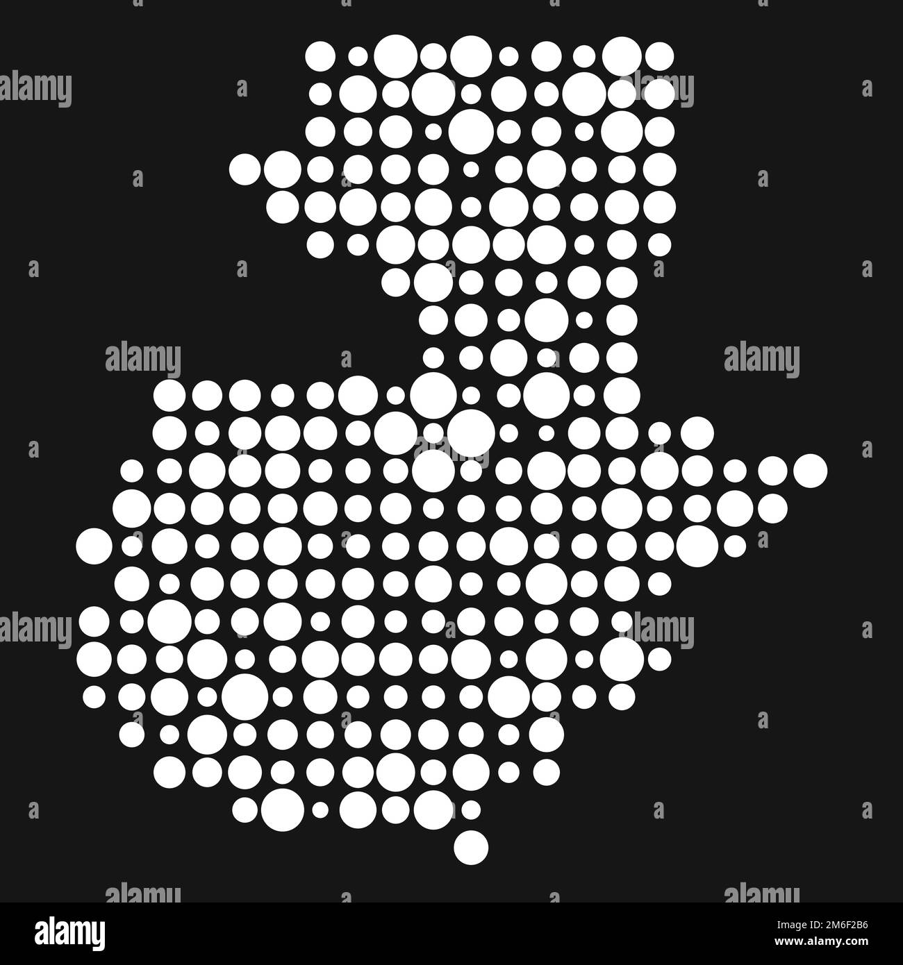 Guatemala Map Silhouette Pixelated generative pattern illustration Stock Vector