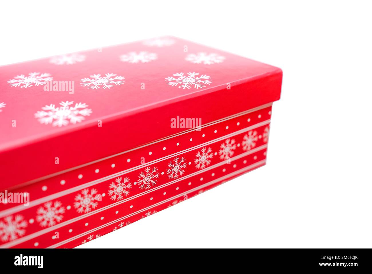 Red festive box on a white background Stock Photo