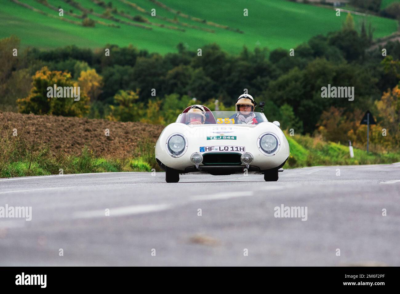 LOTUS ELEVEN COVENTRY CLIMAX 1100 1956 on an old racing car in rally Mille Miglia 2020 the famous italian historical race (1927- Stock Photo