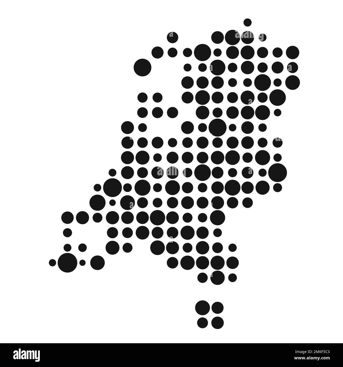 Netherlands Map Silhouette Pixelated generative pattern illustration Stock Vector