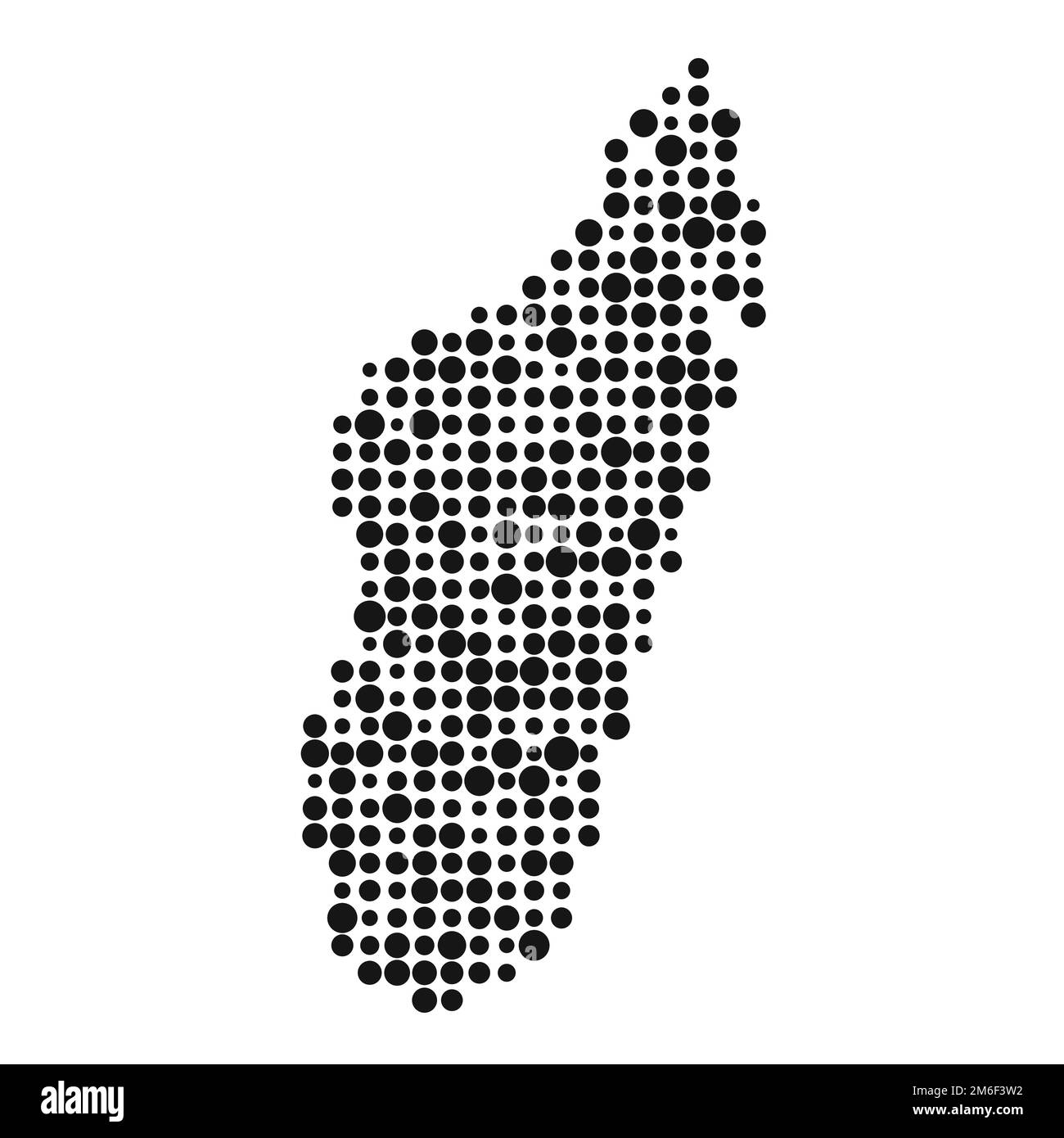 Madagascar Map Silhouette Pixelated generative pattern illustration Stock Vector