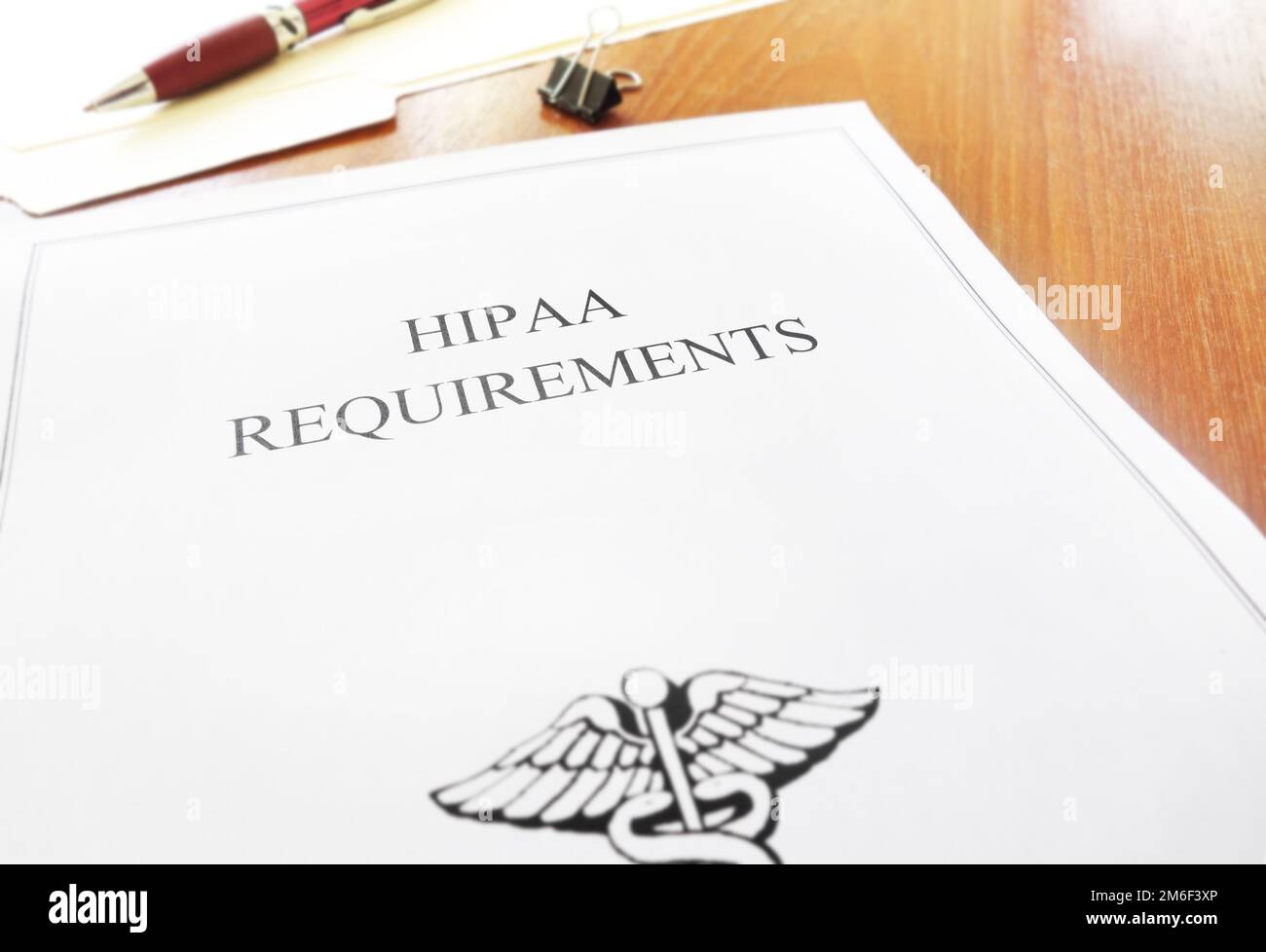 HIPAA healthcare requirements document on office desk Stock Photo Alamy