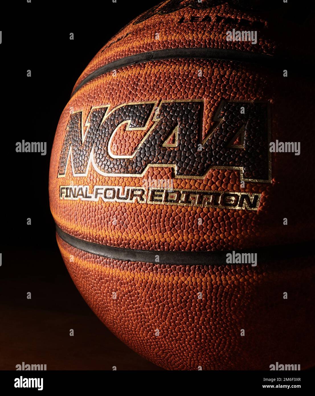 RALEIGH,NC/USA - 12-13-2018: An NCAA Final Four Edition basketball on hardwood Stock Photo