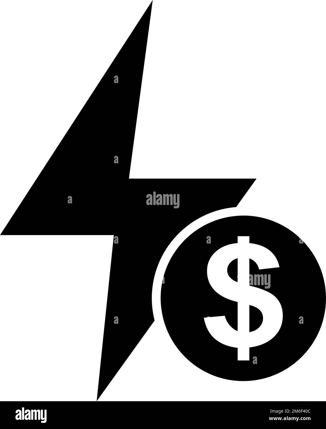 Silhouette icon of electricity fee. Electricity. Editable vector Stock ...