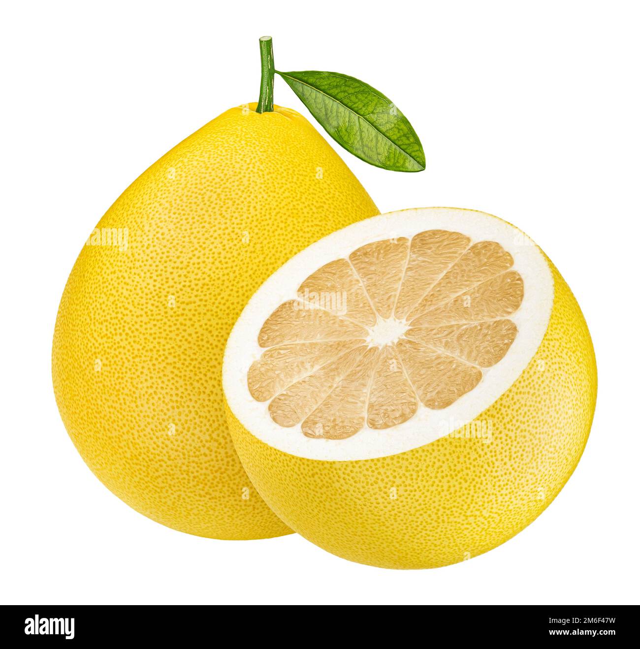Pomelo isolated on white background with clipping path Stock Photo