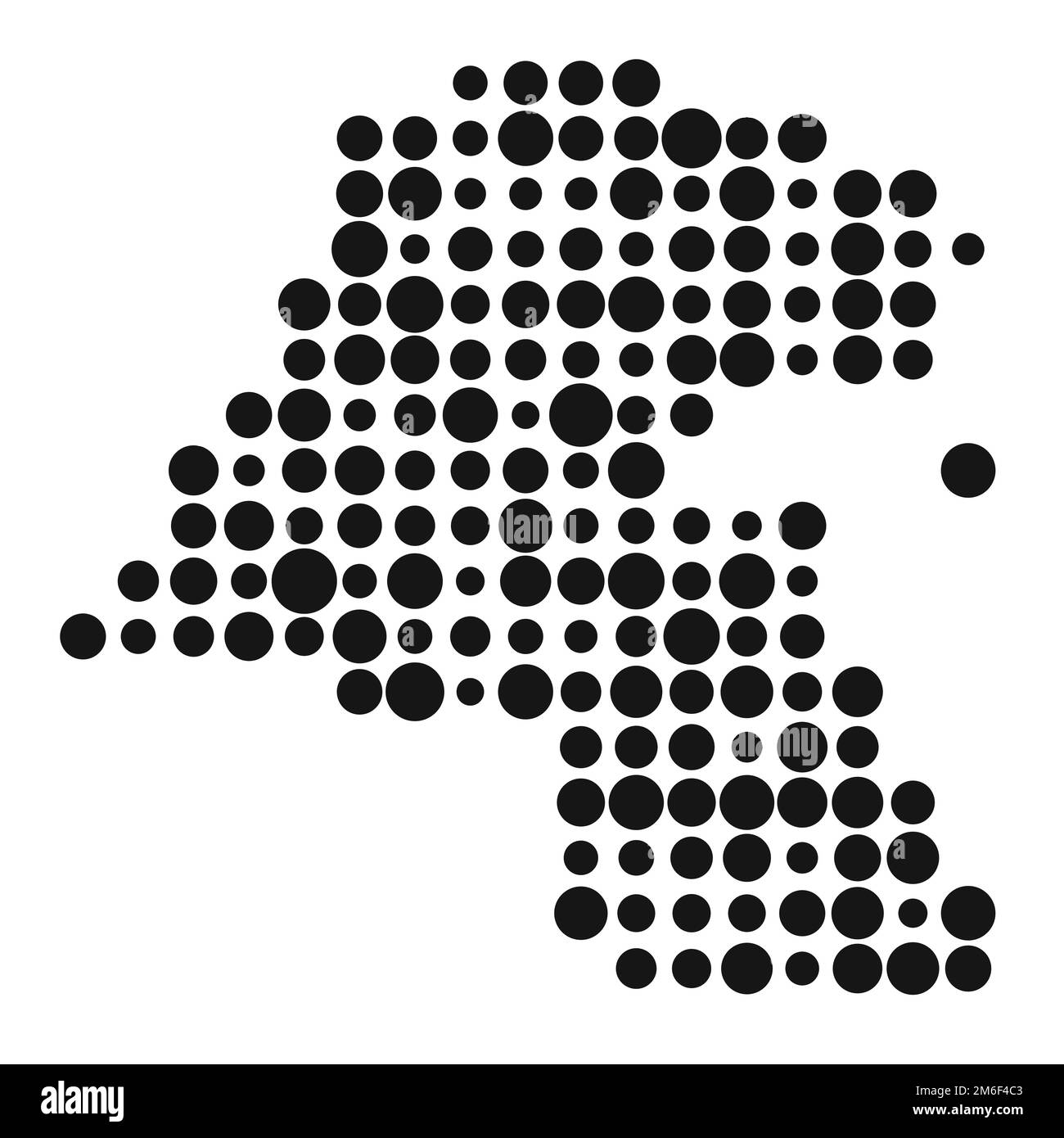 Kuwait Map Silhouette Pixelated generative pattern illustration Stock ...