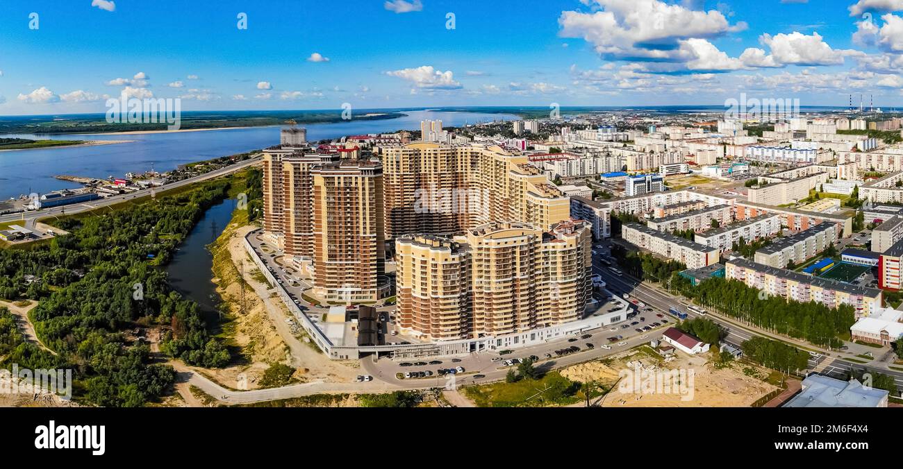 Residential development from high-rise buildings. The city is an nefteyugansk, yugra. Stock Photo