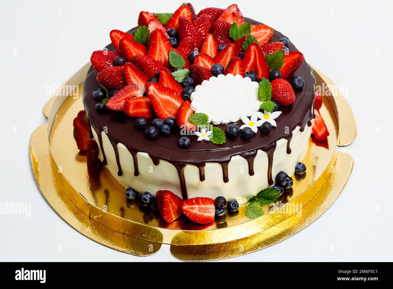 Chocolate cake strawberries blueberries hi-res stock photography and ...