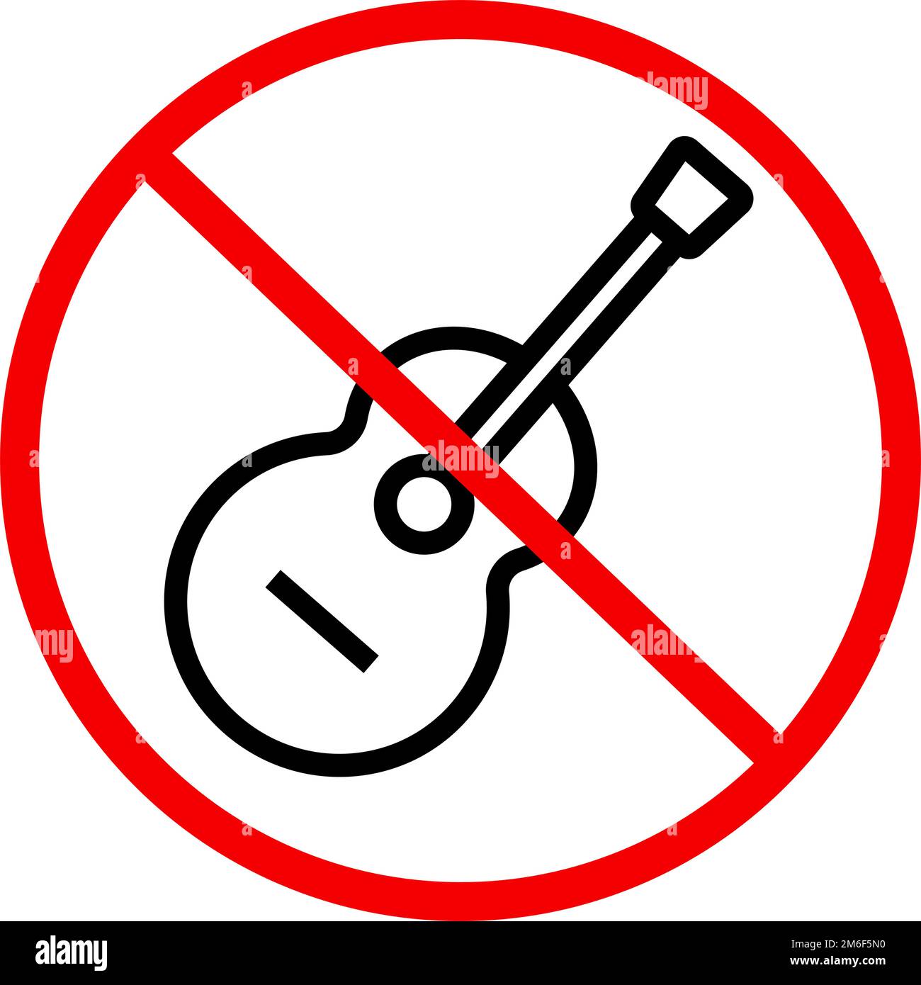 Prohibited use of musical instruments. Guitar and prohibition mark