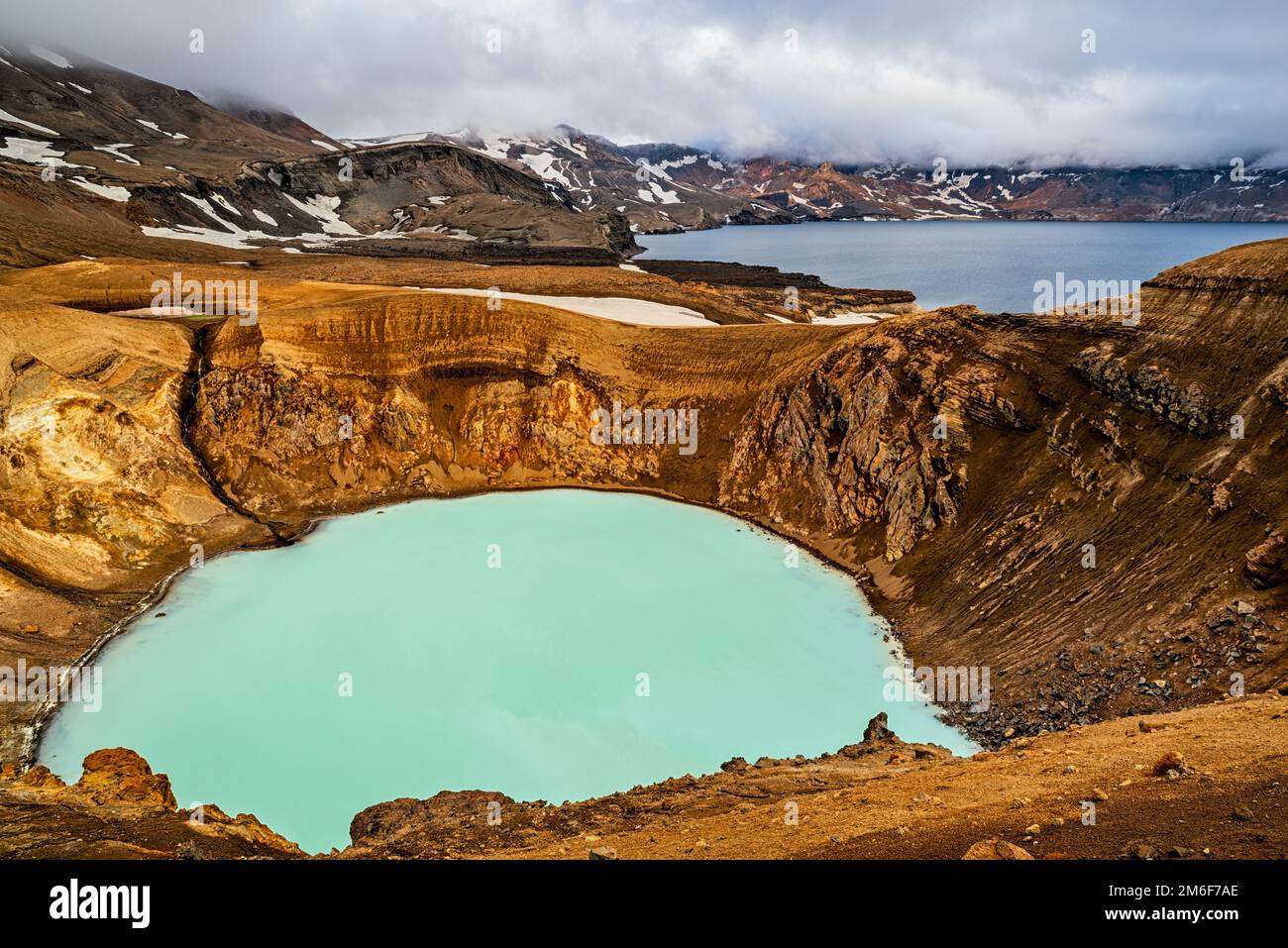 Mount Askja geothermal lake, Iceland Stock Photo