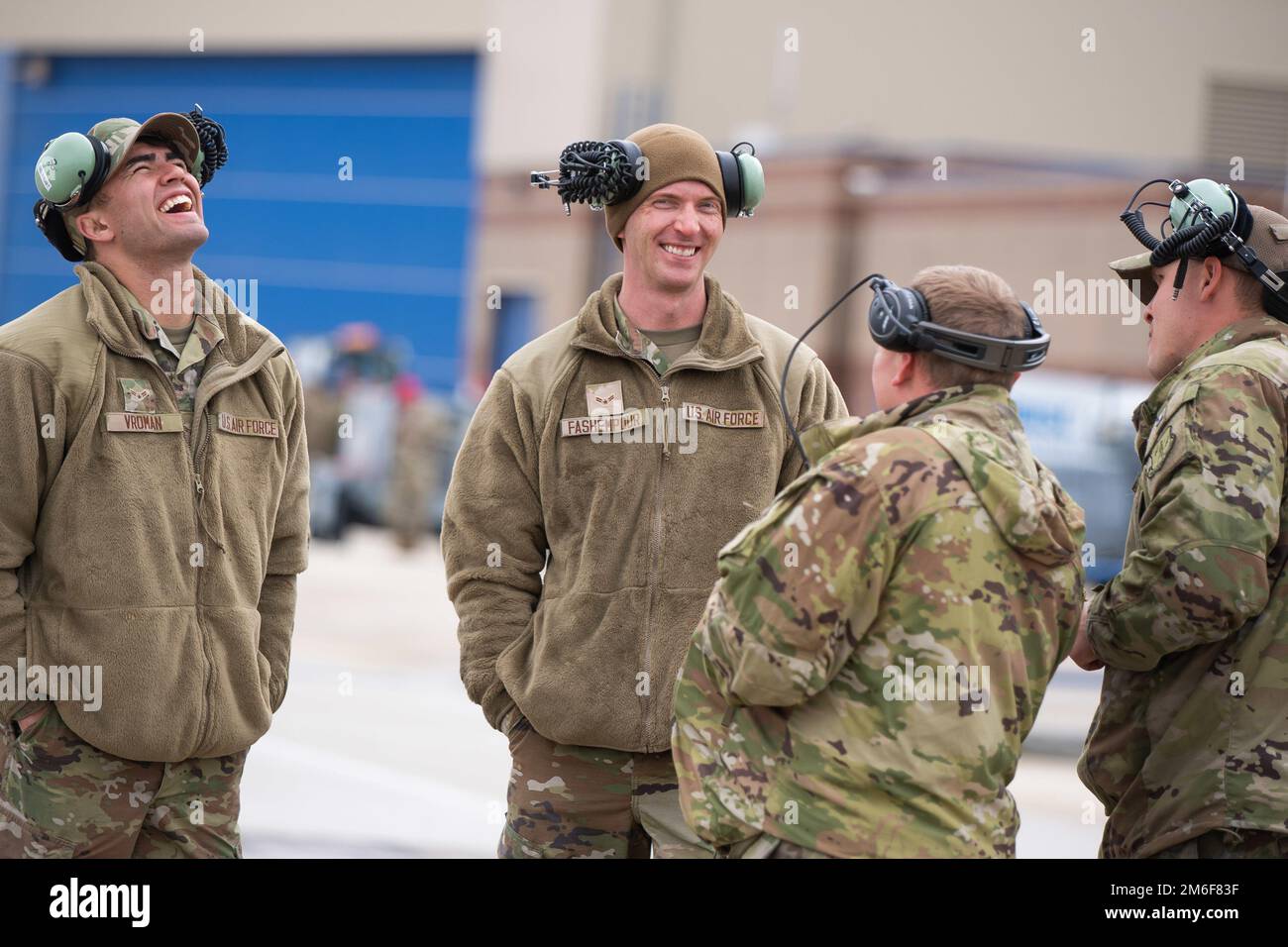 A C130 maintenance crew from the 153d Airlift Wing at the USDA Forest