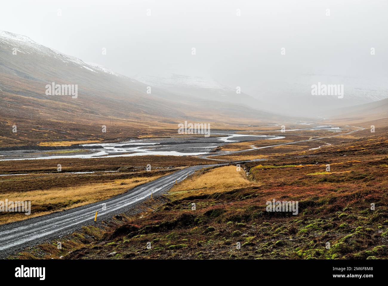 On the road to Mjoifjordur, Iceland Stock Photo