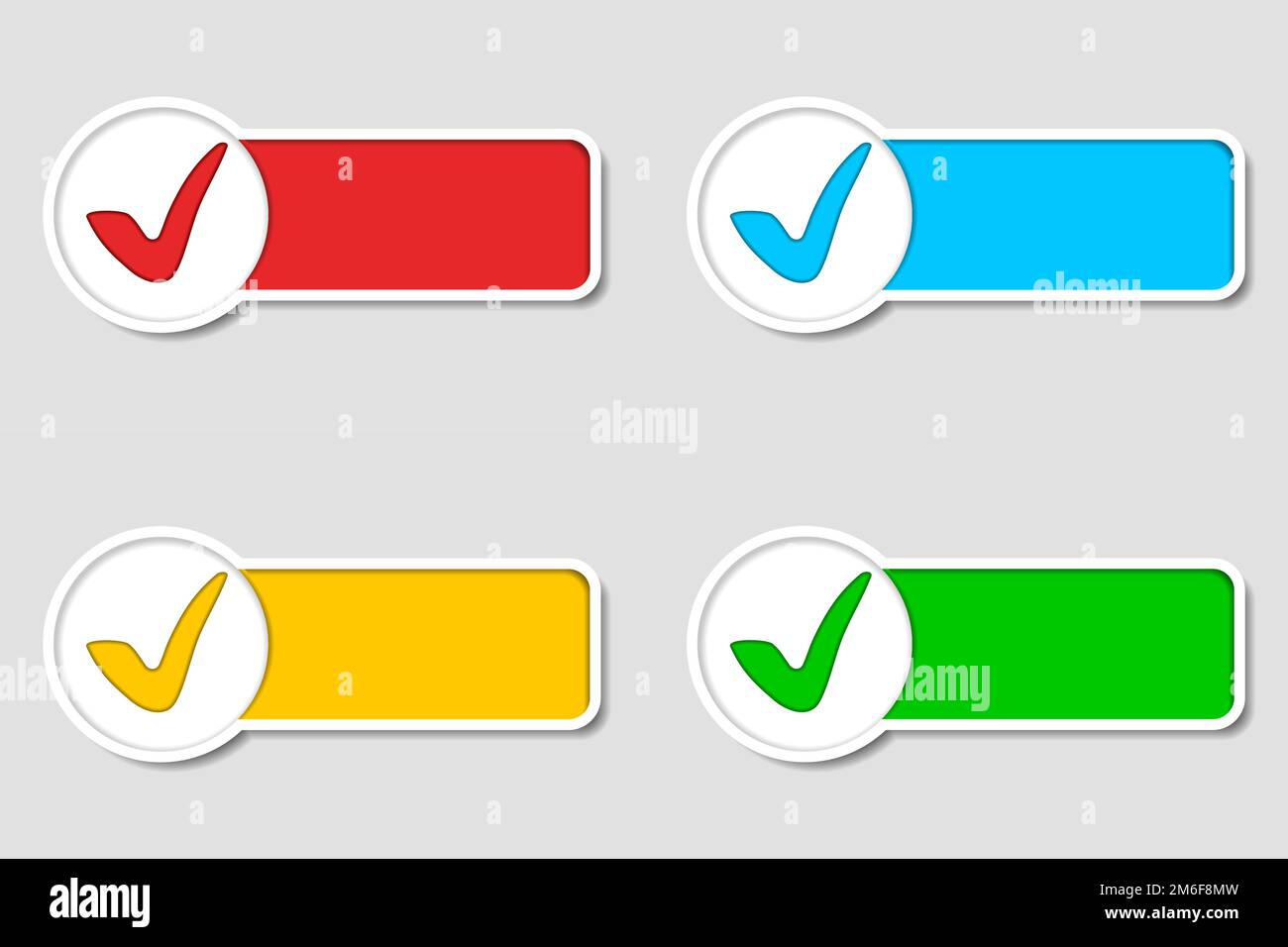 Text box and checkmark. Vector illustration Stock Vector