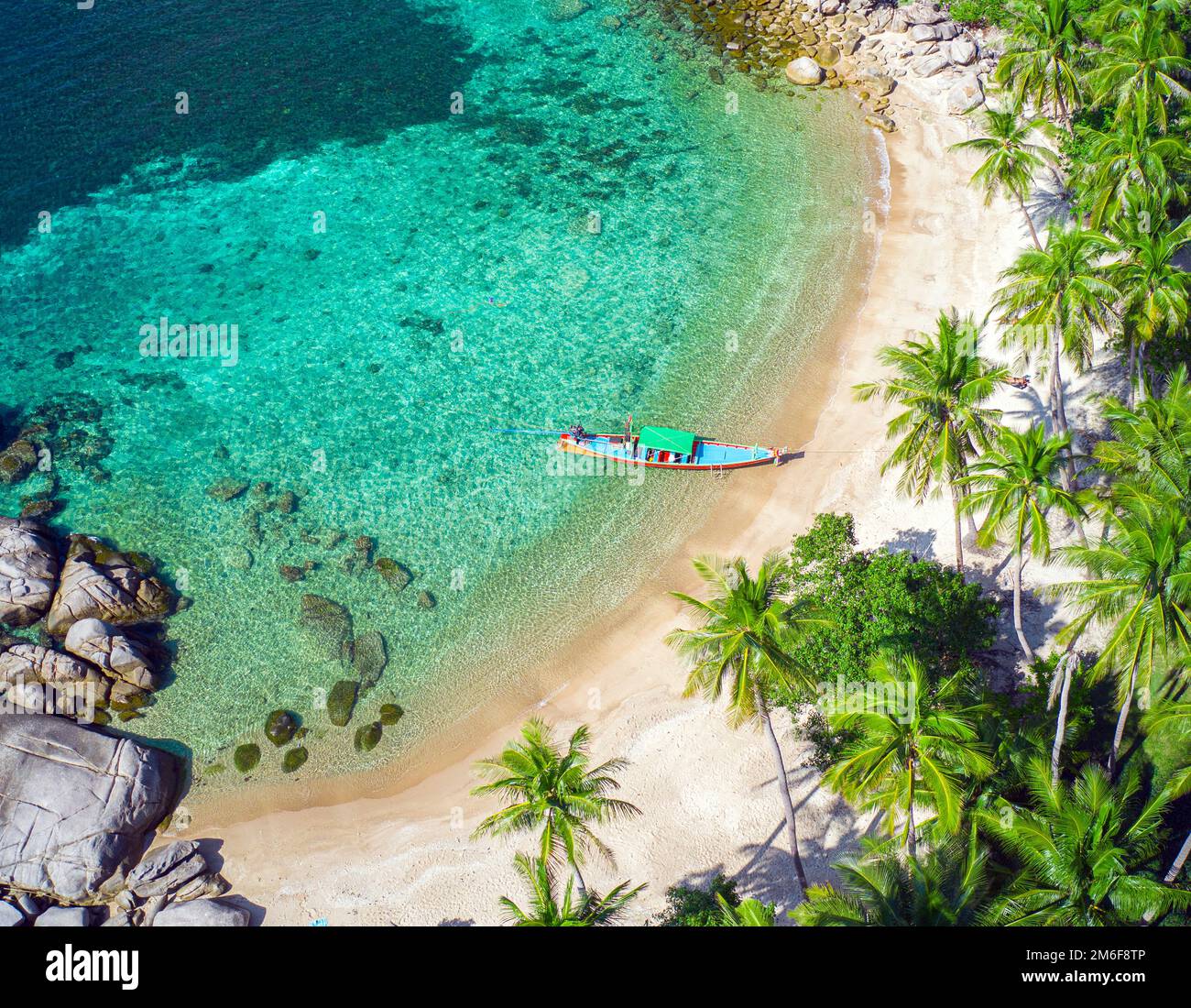 Aerial view tropical beach Sai Nuan Stock Photo