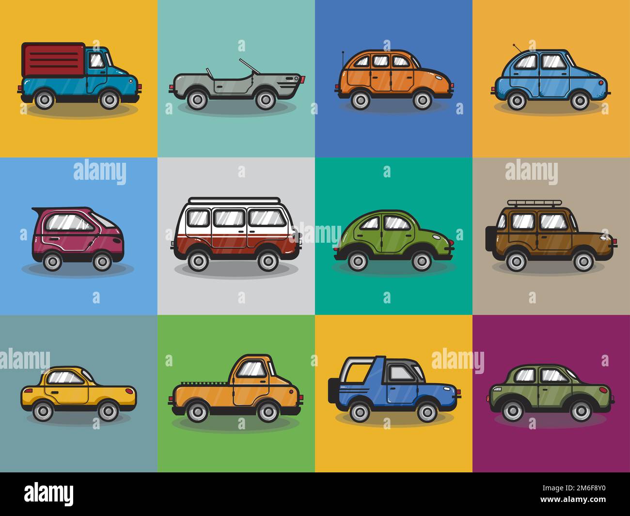 Collection of cars and trucks illustration Stock Vector Image & Art Alamy