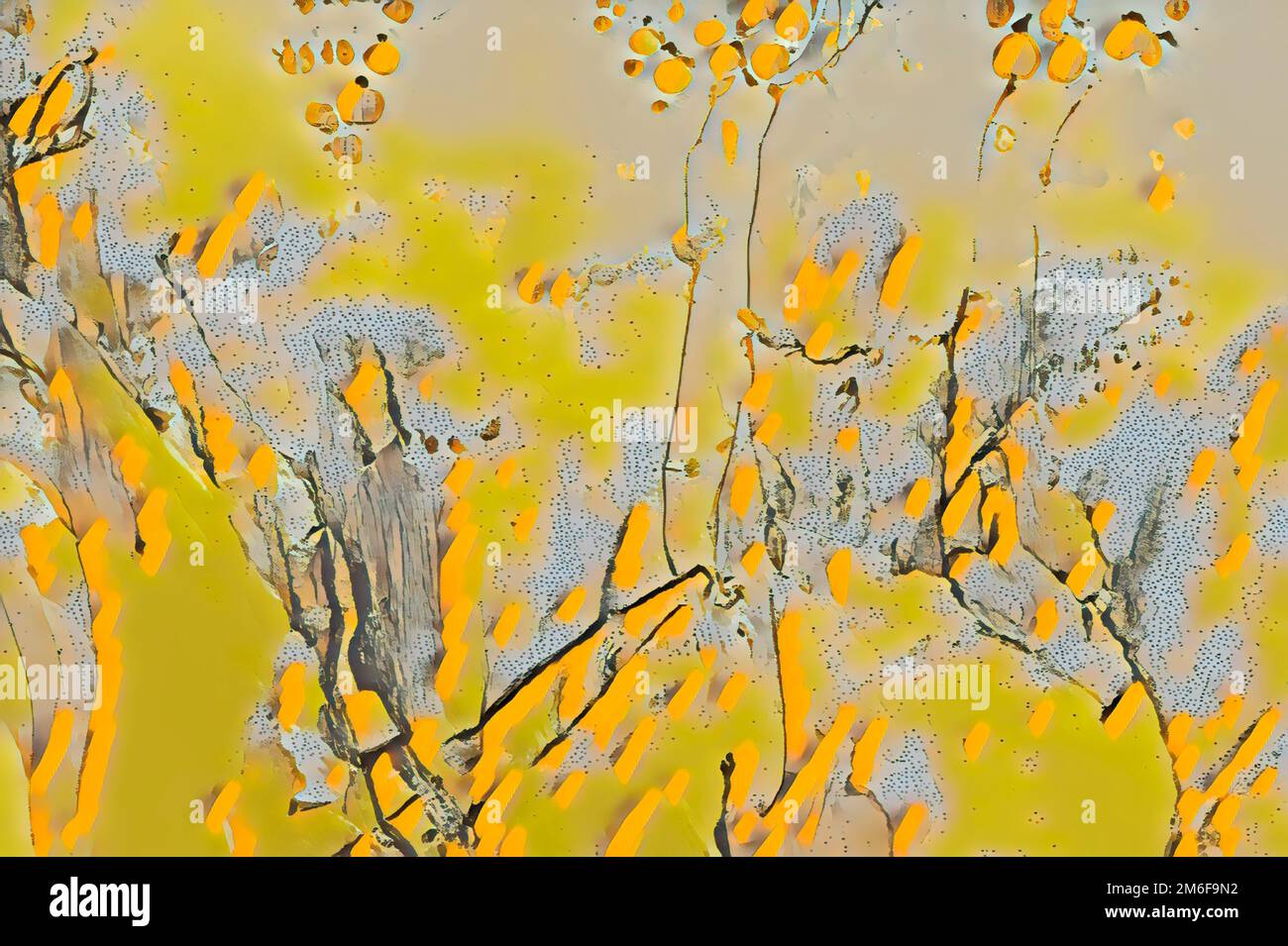Orange Aqvarel Painting Stock Photo