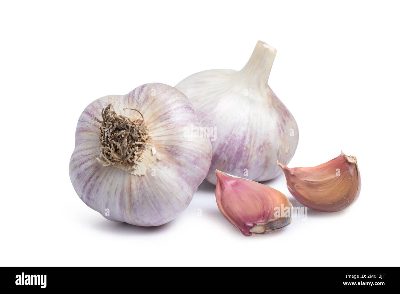 Garlic clove and bulb isolated on white background Stock Photo - Alamy