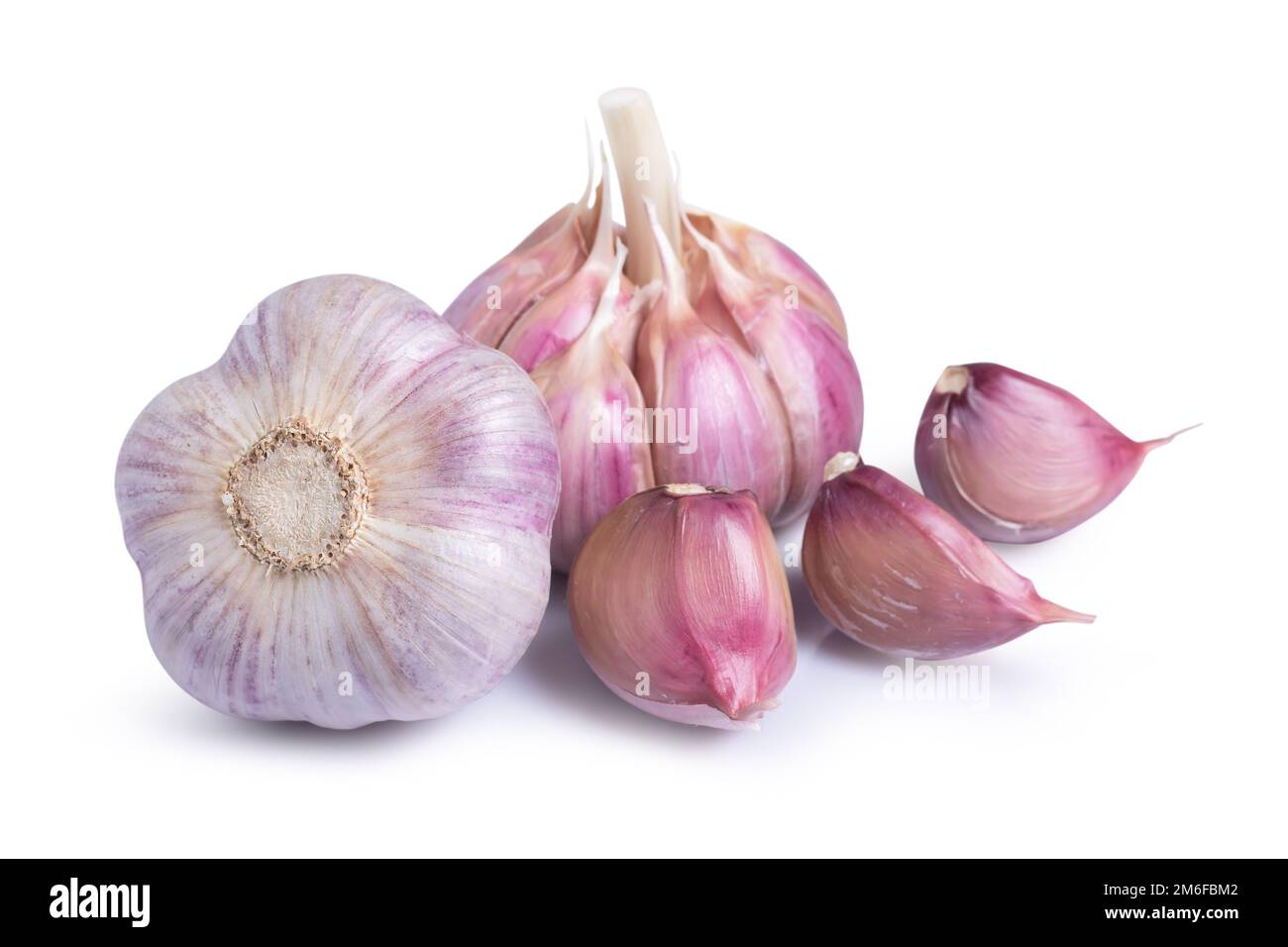 Garlic clove and bulb isolated on white background Stock Photo - Alamy