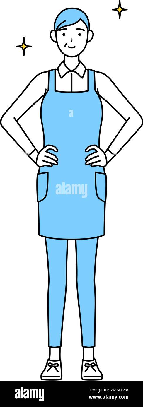 A senior woman in an apron with his hands on his hips Stock Vector ...