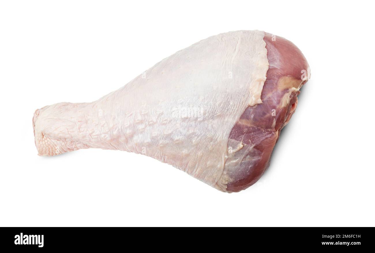 Raw turkey drumstick or leg isolated on white Stock Photo Alamy