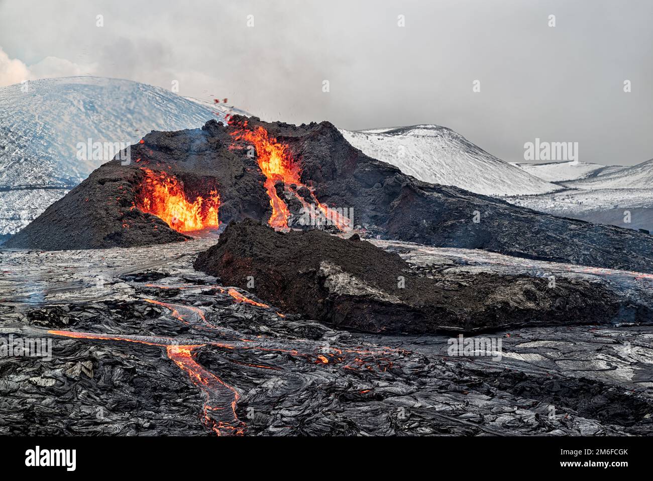 Fagradalsfjall volcanic eruption, Iceland Stock Photo