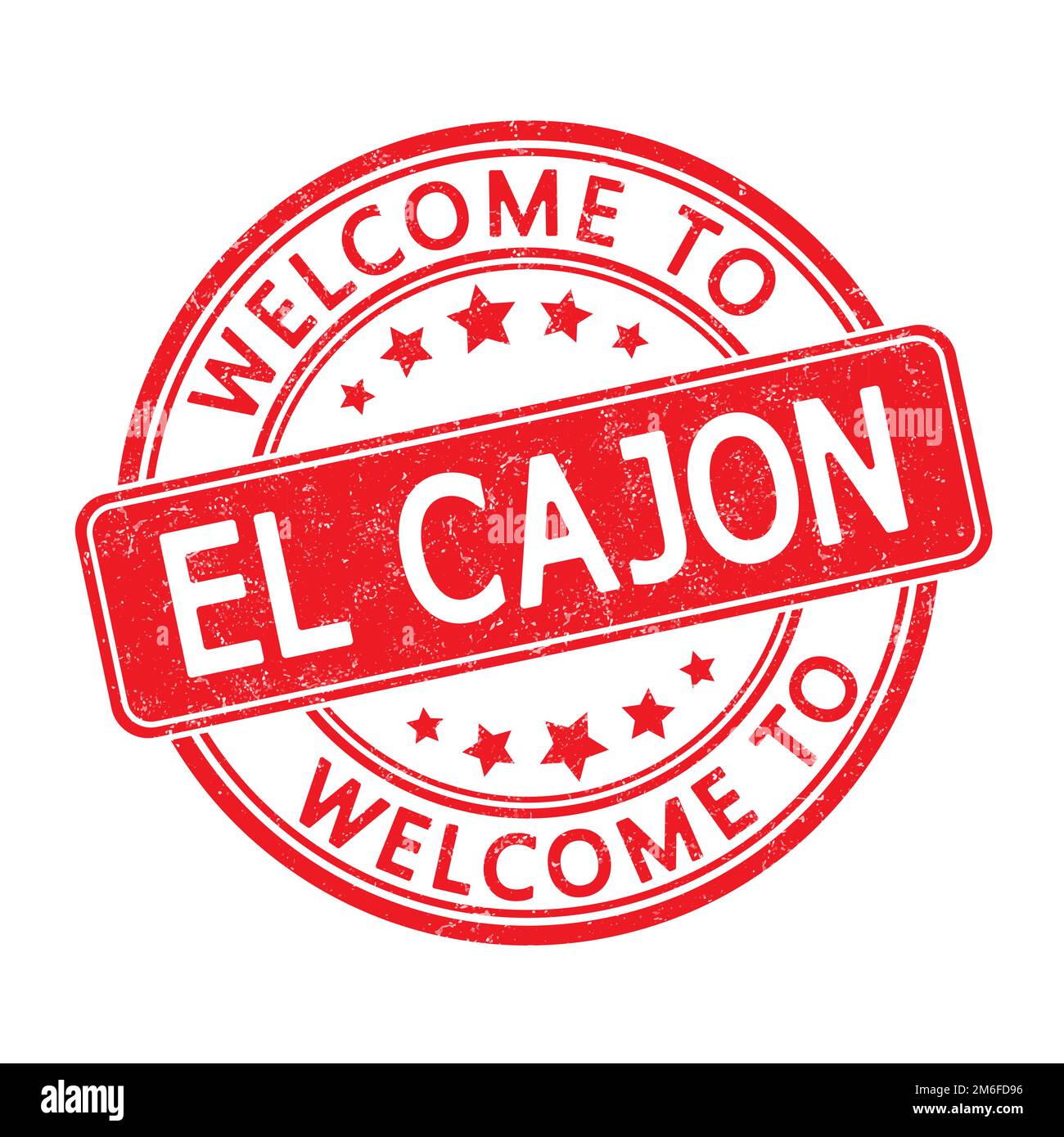 Welcome to EL CAJON. Impression of a round stamp with a scuff. Flat style Stock Vector