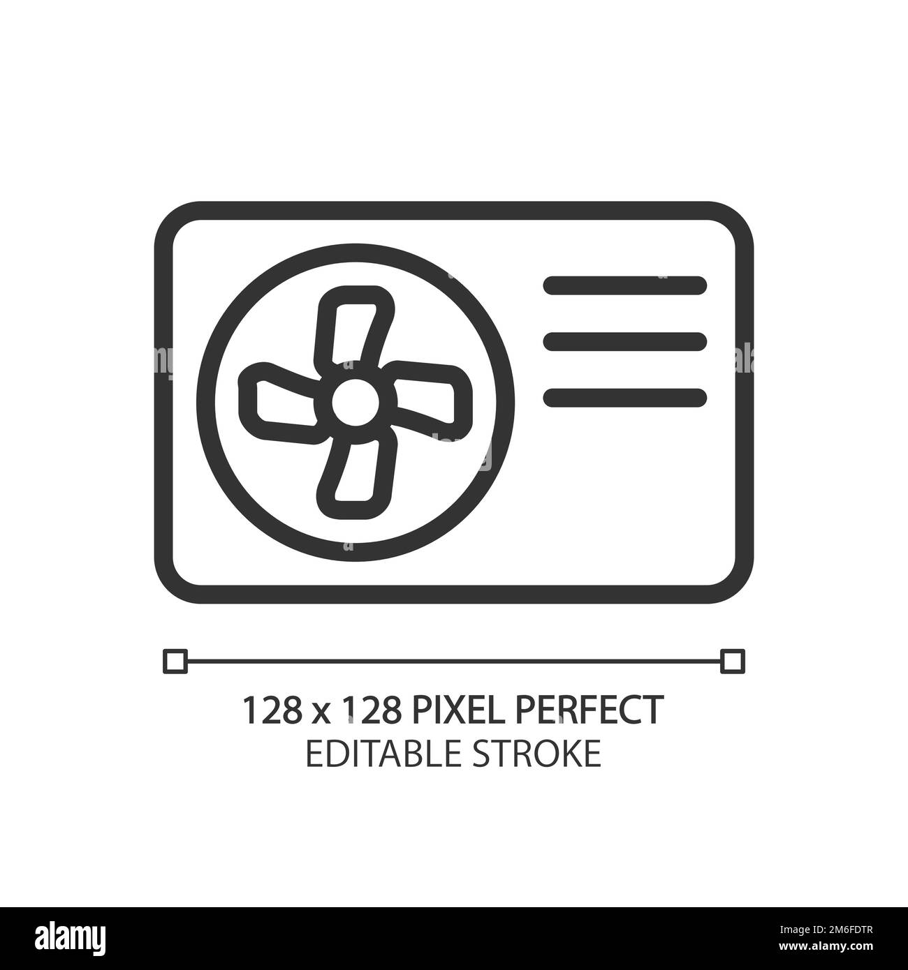 Air source heat pump pixel perfect linear icon Stock Vector