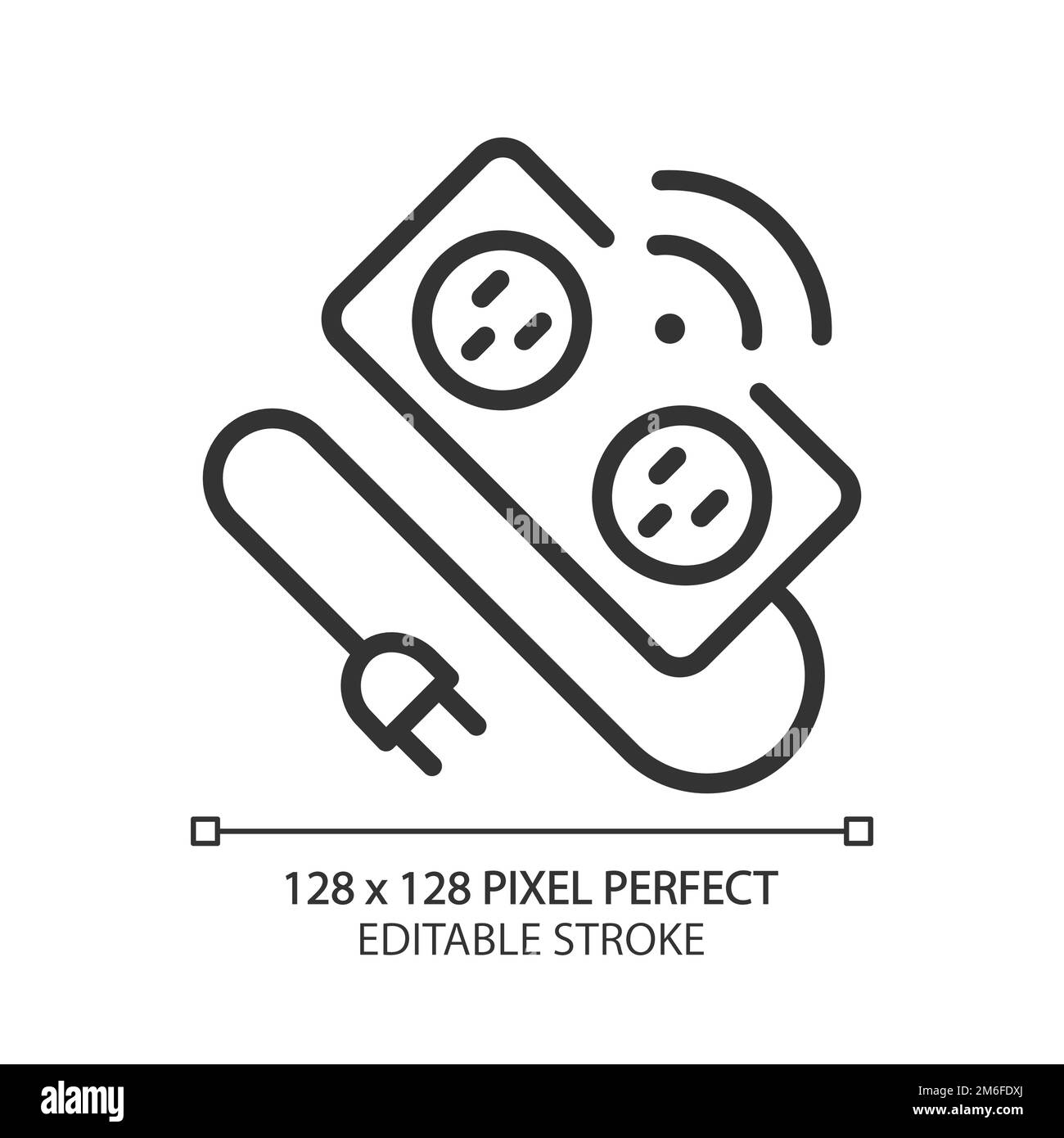 Smart power strip pixel perfect linear icon Stock Vector Image & Art