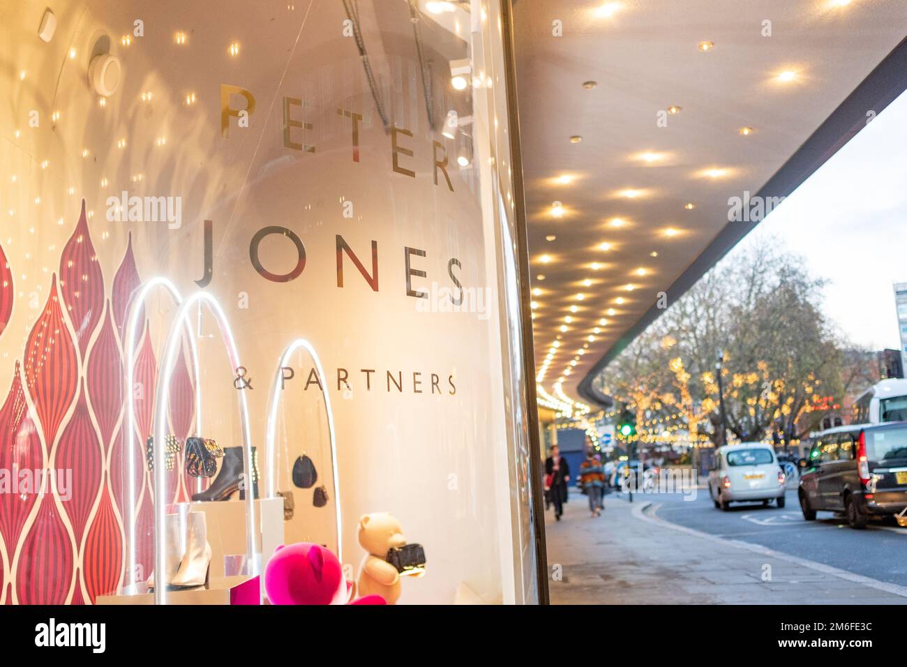 London- December 2022: Peter Jones department store on Sloane Square Kings Road in  Chelsea- owned by John Lewis Stock Photo